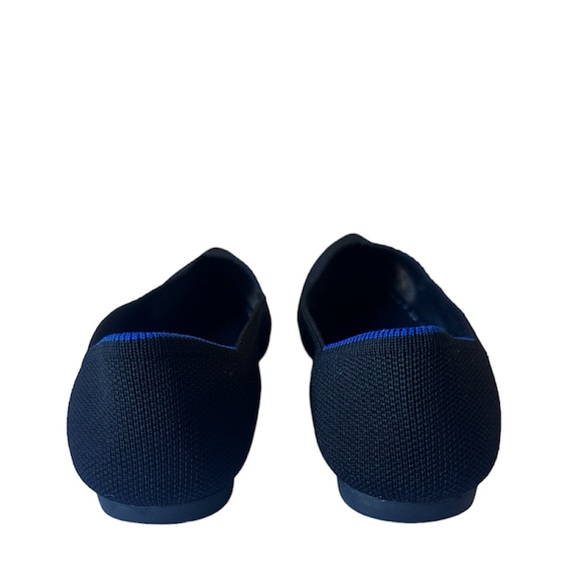 Rothy's The Classic Point Solid Shoe Flat Slip On Black with Blue Halo - Picture 5 of 8